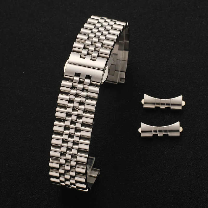 2in1 Flat Curved End Semicircle Solid Stainless Steel Watch Band 12 13 14 16mm 17 18 19 20mm 21 22mm Watch Strap Wrist Watchband