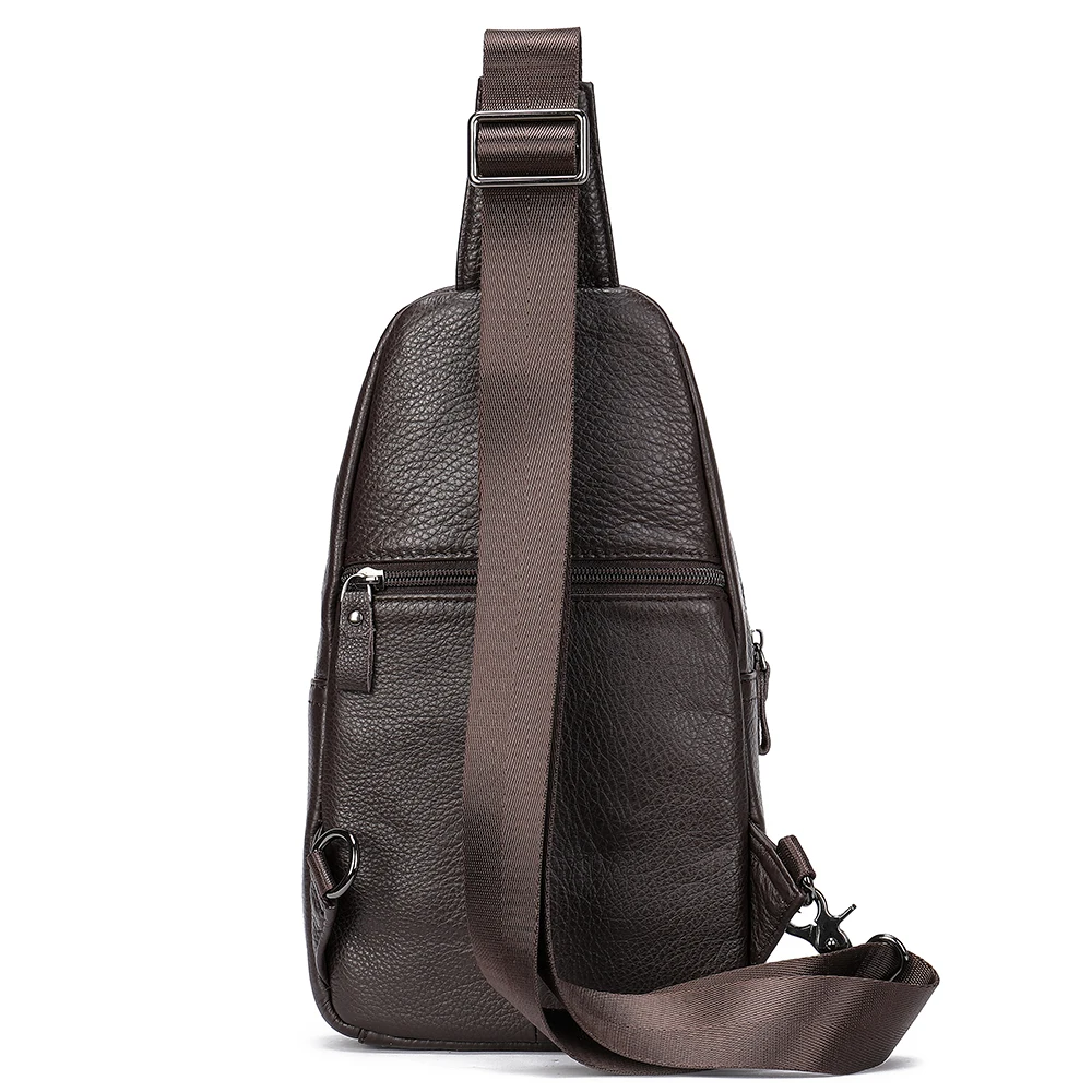 Imagem -03 - Bolsa Crossbody de Couro Genuíno Westal Bolsa de Peito Masculina Pacote Mensageiro de Ombro Bolsa de Estilinete Masculina Bolsas Esportivas Funcionais na Moda