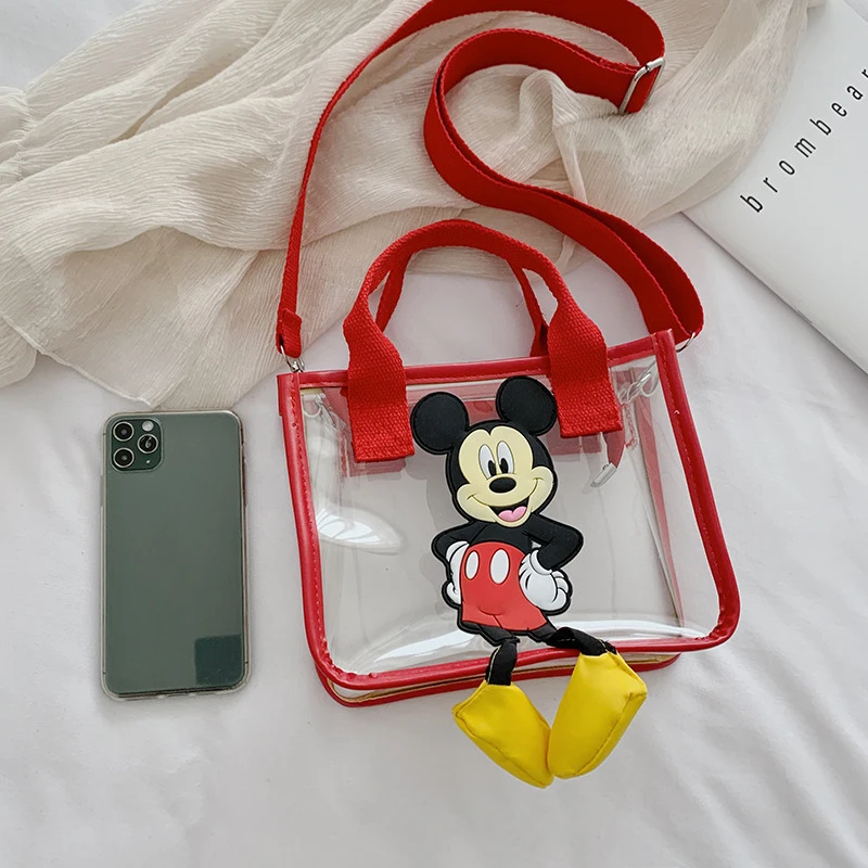 Disney women bag Mickey Mouse cartoon transparent shoulder bag  Korean leisure Messenger Bag Girl Fashion Handbag high-quality