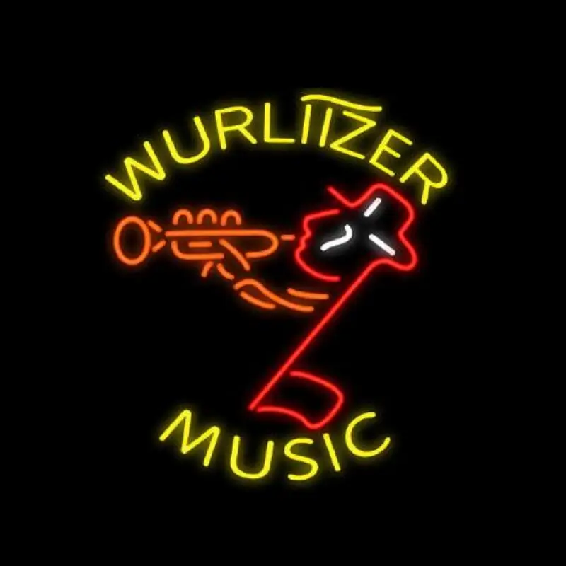 Custom Wurlitzer Music Glass Neon Light Sign Beer Bar