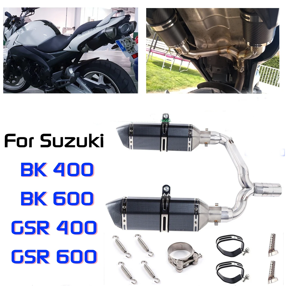 

Slip-On For Suzuki GSR400 GSR600 BK400 BK600 GSR BK 400 600 Motorcycle Exhuast Escape Full Exhaust Middle Link Pipe