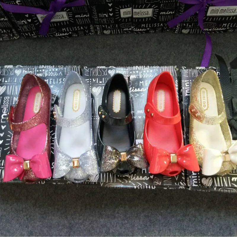 Mini DD Ultragirl Sparkle New Summer Bow Girl Jelly Shoes sandali antiscivolo per ragazze sandali da spiaggia per bambini Toddle SH19100