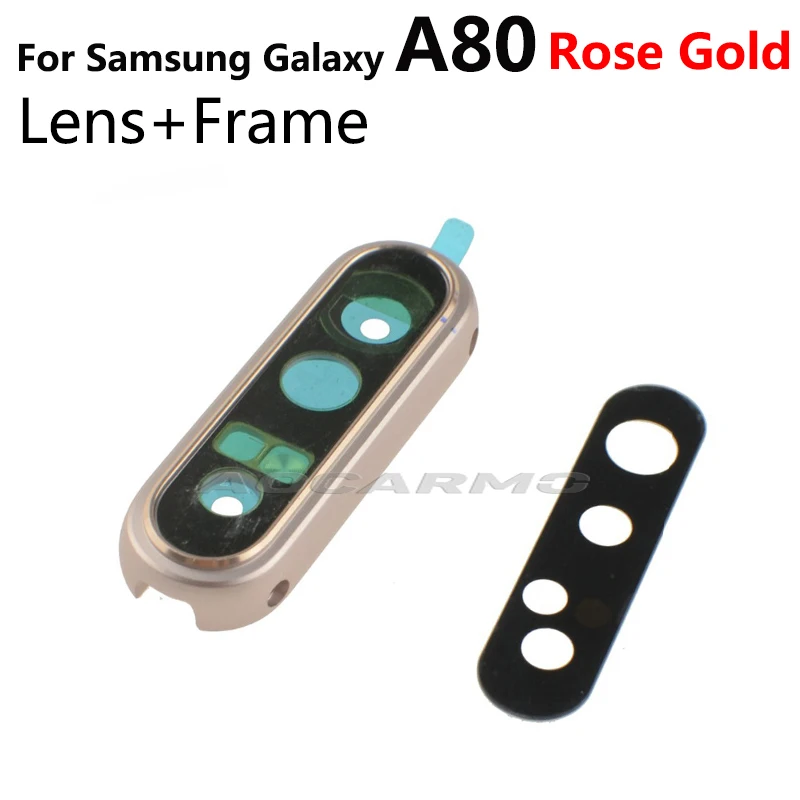 Aocarmo Rear Back Camera Lens With Frame Adhesive For Samsung Galaxy A80 A805F Replacement Parts