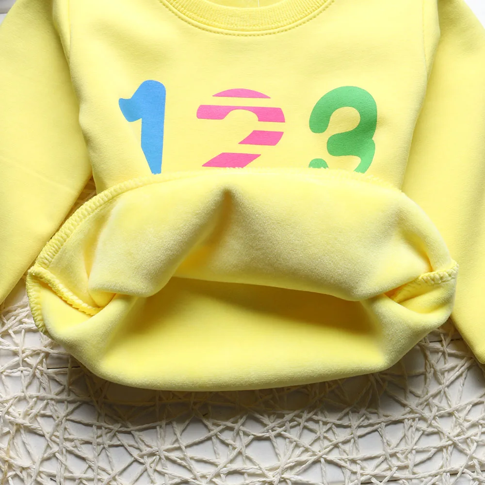 Sale Baby Boys Hoodies Letter Printed Sweater for Toddle Girls Warm Fleece Sweatshirt Children Pullover Outerwear Tops kids N302