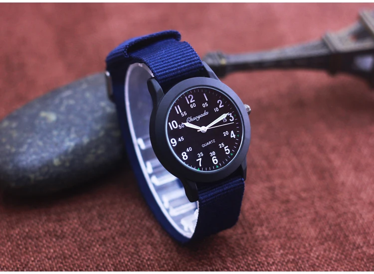 Chaoyada Brand Boys Men Students Learning Time Quartz Watches Girls Water Resistant Gifts Clock Kids Canvas Fashion Wristwatches
