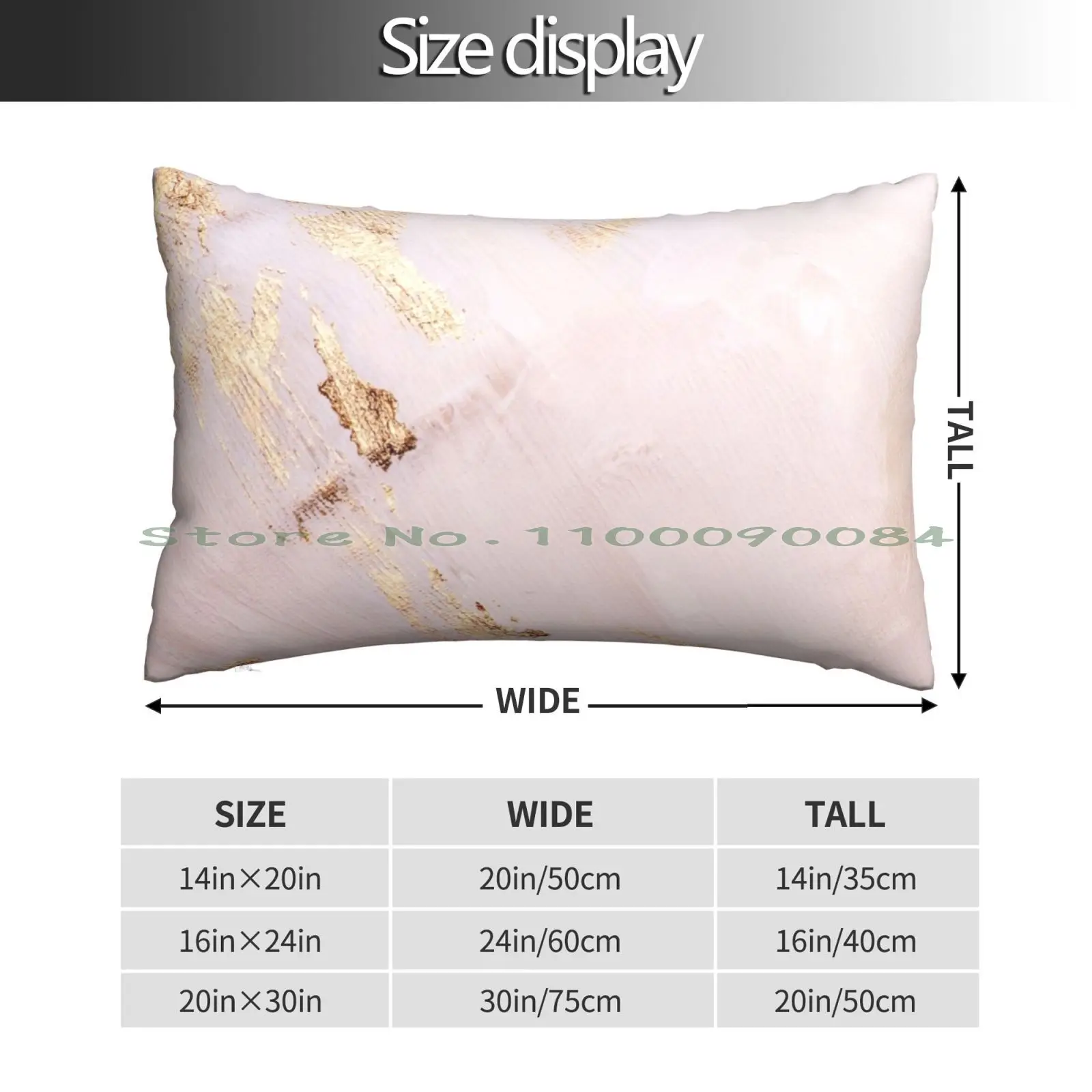 Rose Gold With Gold Strokes Texture Pillow Case 20x30 50*75 Sofa Bedroom Stylish Girly Marbled Nature Texture Geode Terrazzo