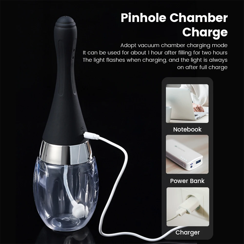 Electric Silicone Anal Cleaner Enema Cleaning Container Vagina Douche Cleaner Enema Bulb Syringe Health Hygiene Sex Woman Man