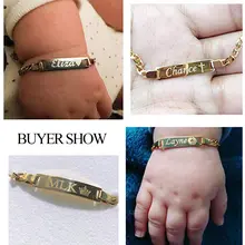 Personalized Baby Name Bracelet Gold Tone #6