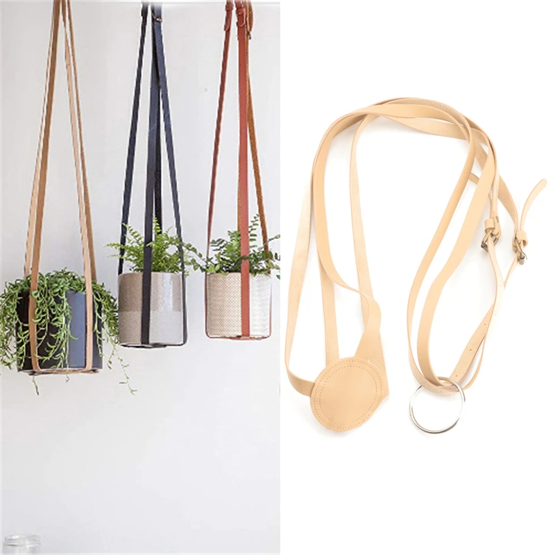 

Luxury PU Leather Plant Hanger Modern Flower Pot Hanging Holder Pot Wall Ceiling Hanger For Flower Pots Indoor Outdoor Plants