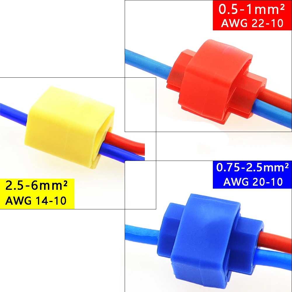 10PCS/20PCS Wire Connector Scotch Lock Snap AWG22-10 Without Breaking Cable Insulated Crimp Quick Splice Electrical Terminals