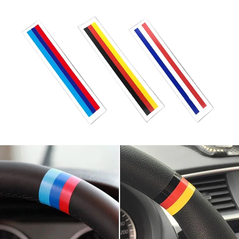 Pegatina de coche personalizada bmwcoloreada de Alemania, Italia, Franch, Bandera Nacional de España, pegatinas de volante, pegatinas de rejilla