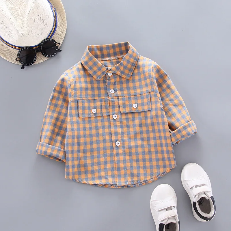 IENENS Kids Boys Gentlemen Shirt Tops Clothes Children Baby Boy Formal Cotton Top T-shirt Clothing Blouse Infant Shirts