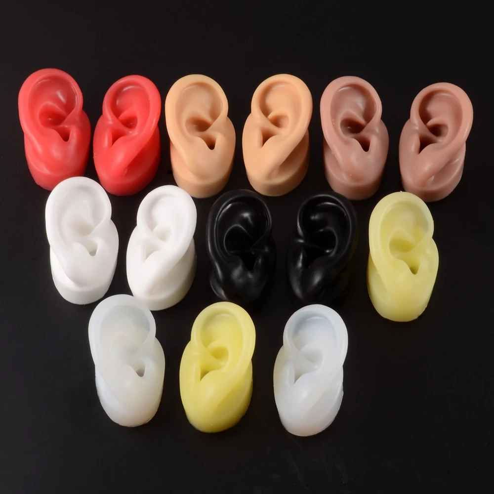 1PC Soft Ear Silicone Piercing Model Tattoo Practice Tools Earring Jewelry Display Acrylic Display Stand Kit Hot Sale