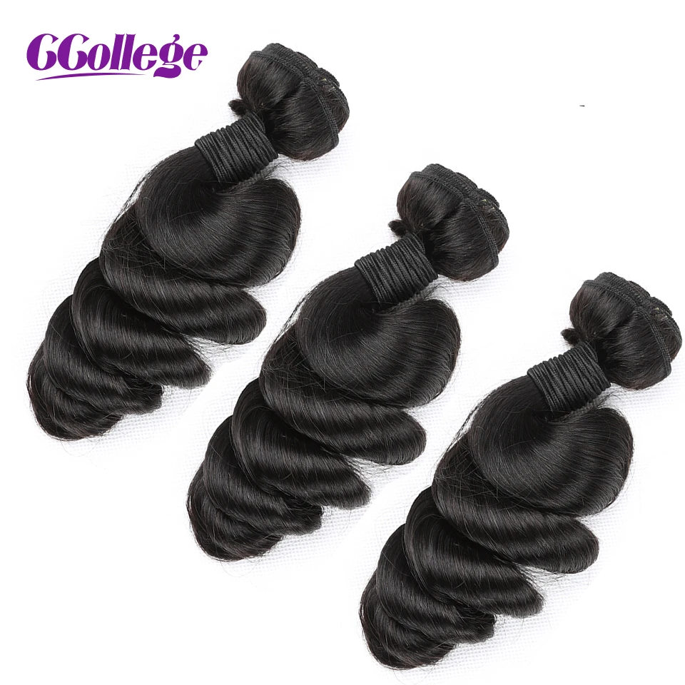 Brazilian Hair Loose Wave 3 Bundles With Closure 100% Human Hair With Closure 4*4 Lace Closure NonRemy Hair Extension