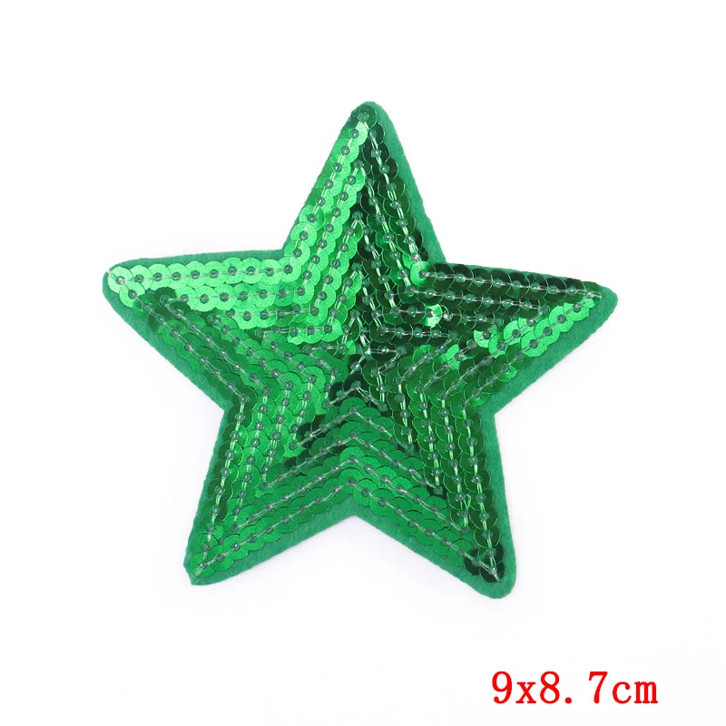 16 Style 10PCS Wholesale Sequins Star Patches On Clothes Cartoon Applique Iron On Embroidered Patches For Clothing Stickers DIY