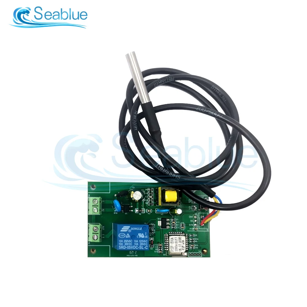Temperature and Humidity Wireless Wifi Remote Control Module Thermostat Temperature Controller 220V 18B20 Sensor For EWelink