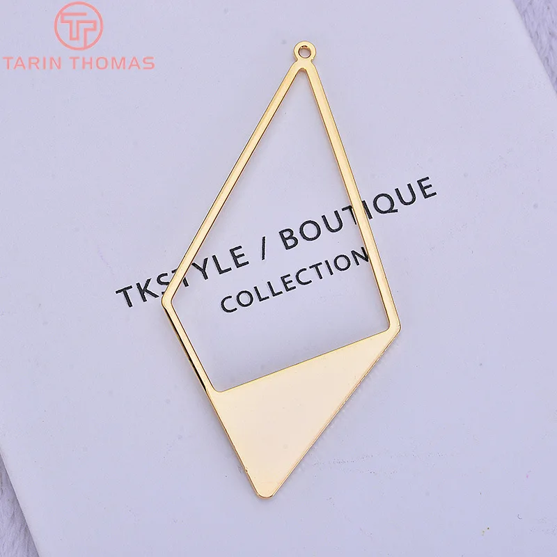 (1879)6PCS 28x57MM 24K Gold Farbe Messing Hohl Anhänger Charms Hohe Qualität Diy Schmuck Erkenntnisse Zubehör – Detail 5