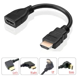 Kabel HDTV Adapter z gniazda męskiego na żeńskie Mini Micro typ D 90 stopni kąt prosty męski do HDTV AF przedłużacz 15cm