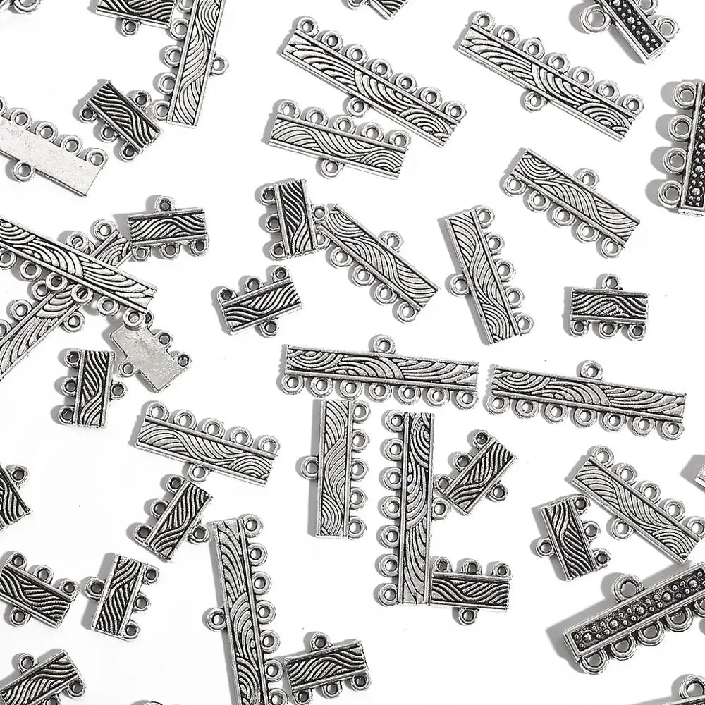 10pcs Tibetan Silver Bracelet Buckle Spacer Beads Pendant Tibetan Retro DIY Bracelet Necklace Pendant Charms Diy Jewelry Making