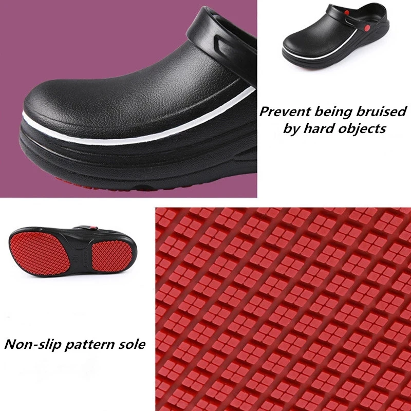 New Men Slippers Non-slip Waterproof Sandals Oil-proof Kitchen Work Cook Shoes Chef Master Hotel Restaurant Slippers Unisex