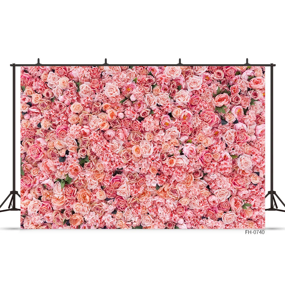 Wedding Lovers Photocall Floral Flowers Wall Baby Portrait Birthday Party Vinyl Backdrop Photography Background For Photo Studio