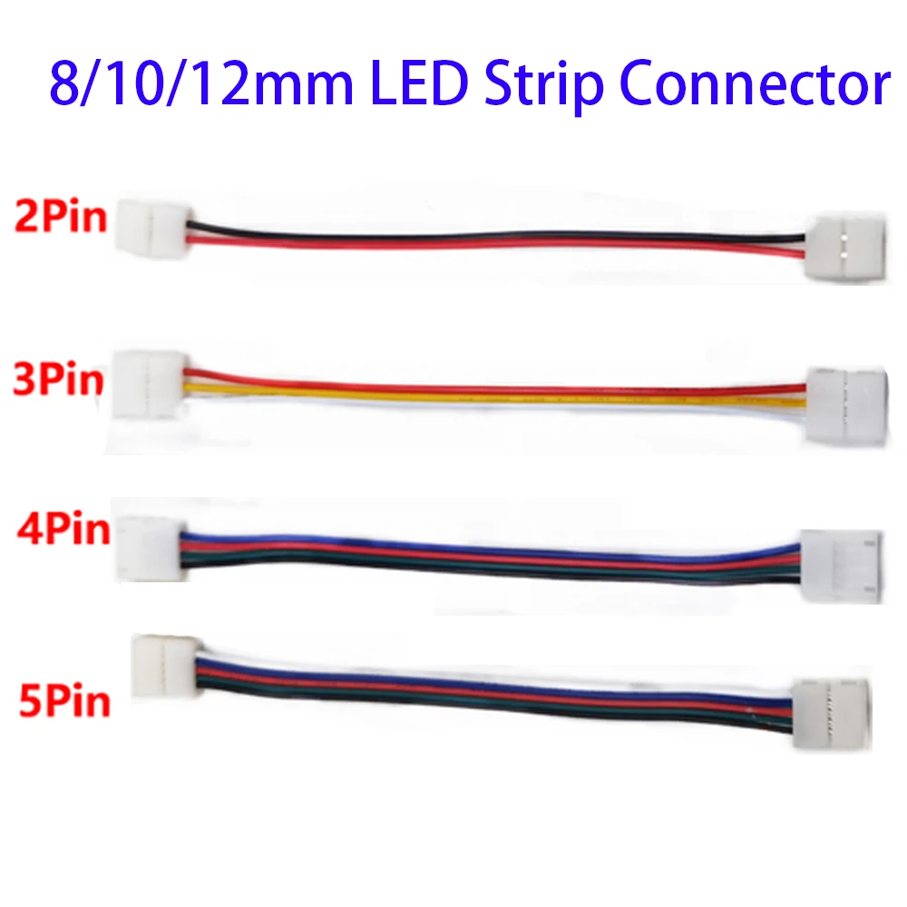 5-100pcs 2/3/4/5 Pin LED Strip Connector for 8mm 10mm 12mm 3528 5050 5630 RGB RGBW IP20 Non-waterproof LED Tape Light to Wire