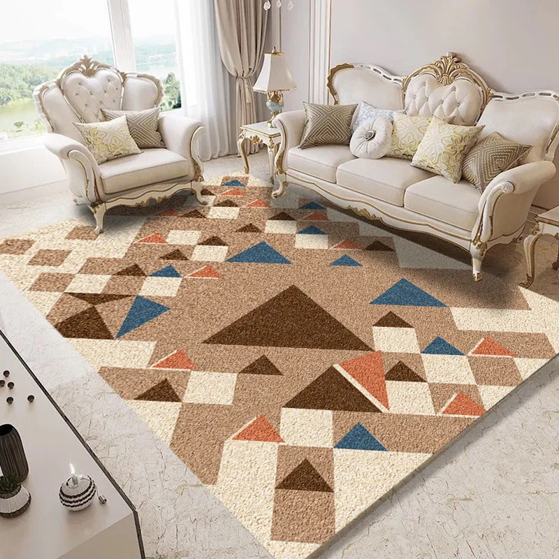 RULDGEE Nordic Style Modern Simple Suede Rug Household Geometric 3d Printing Carpet For Bedroom Living Room Coffee Table Pad