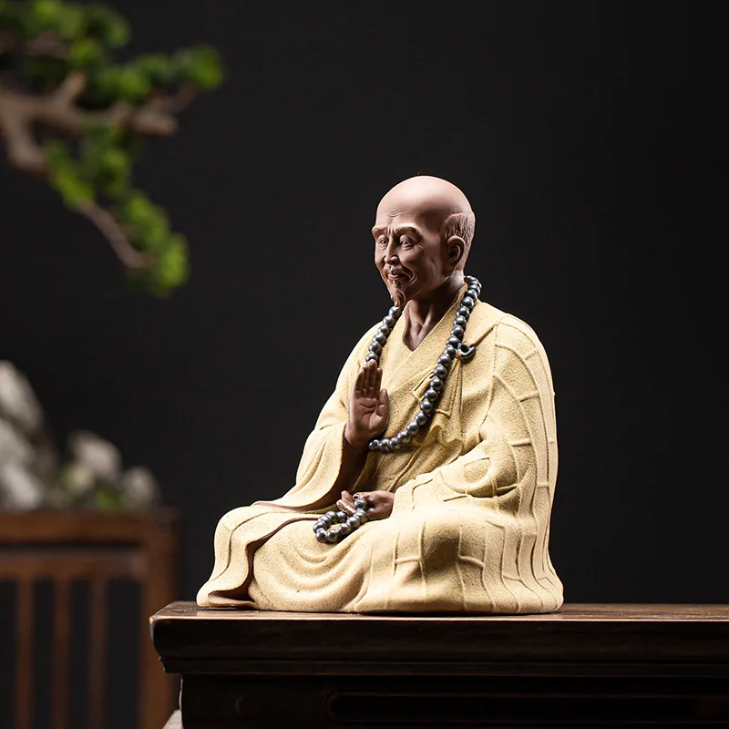 Chinese Zen historical figure Master Hongyi statue Ceramic handmade Home living room office decoration crafts Gift souvenir