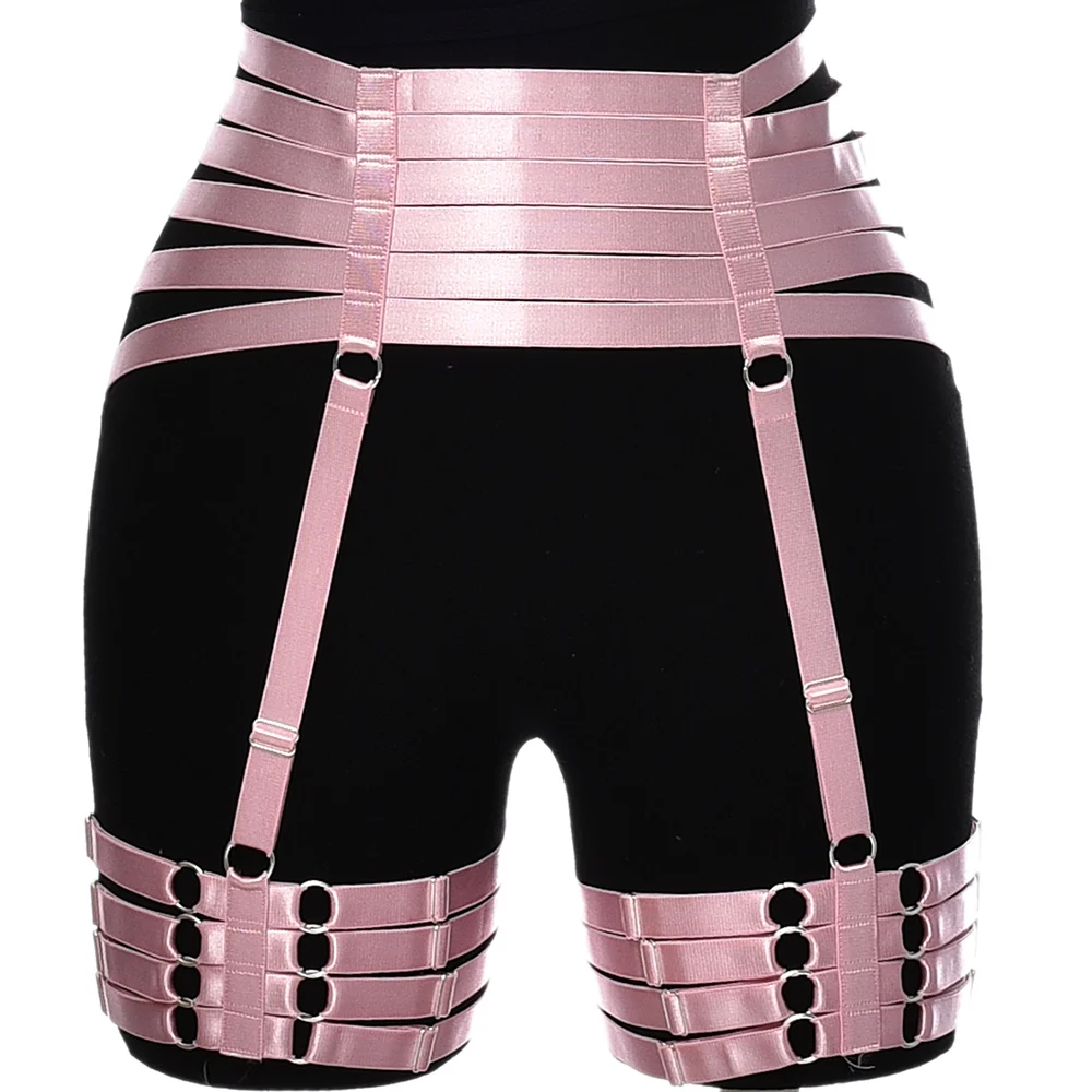 BONDAGE STRAPPY Women Garter Sexy Body Harness Hollow Elastic Bandage Stockings Garter High Waist Halloween Suspender Belt
