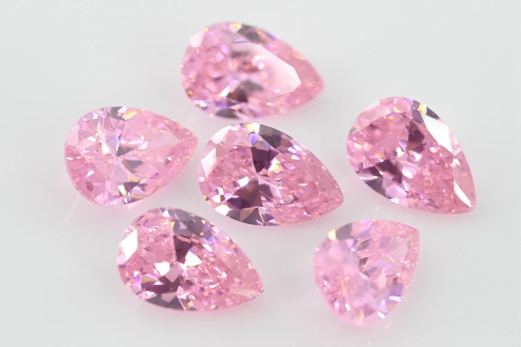 5A Pear Double CheckerBoard Cubic Zirconia Stone Multicolor Brilliant Cut Loose CZ Stones Synthetic Gems Beads For Jewelry