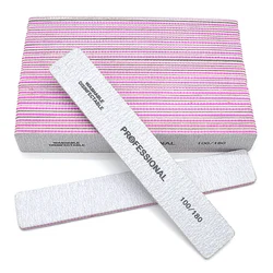 Limes à ongles professionnelles pour papier de verre, lot acrylique double face, taille 7x100/180 pouces, 25 pièces, 50 pièces