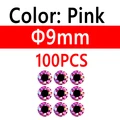 100 piezas de 9 mm, color rosa