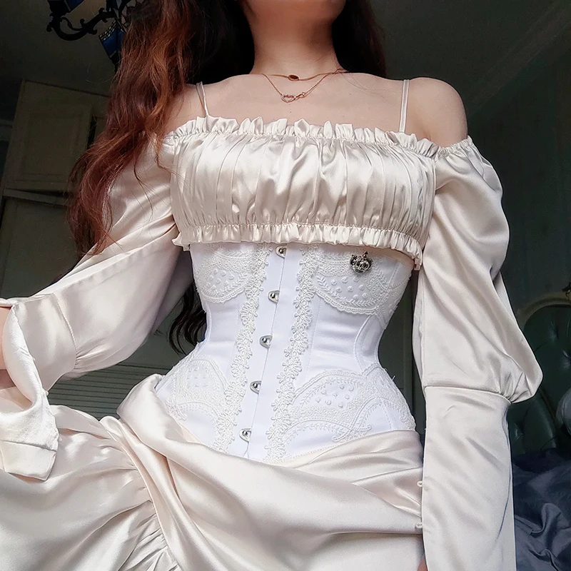 Annzley Summer Corset White Lace Waist Slimming Corset  For Women 2019