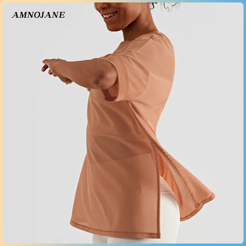 Magliette larghe magliette da Yoga da donna magliette da allenamento da corsa allentate Casual tutte abbinate a maniche corte in rete di Nylon