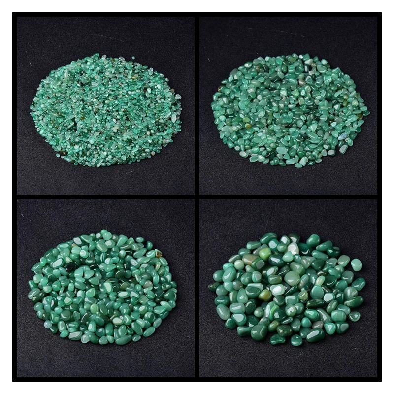 Pierre de gravier en cristal vert naturel pour pot de fleur, petite pierre précieuse de bouddha, décoration de poisson, nail art, diversifier