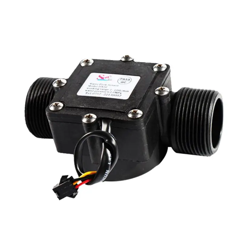 Sensor de flujo de agua DN32 1-120L/min, contador de flujo, interruptor controlador de agua de 1,25 "32mm para industria química de riego