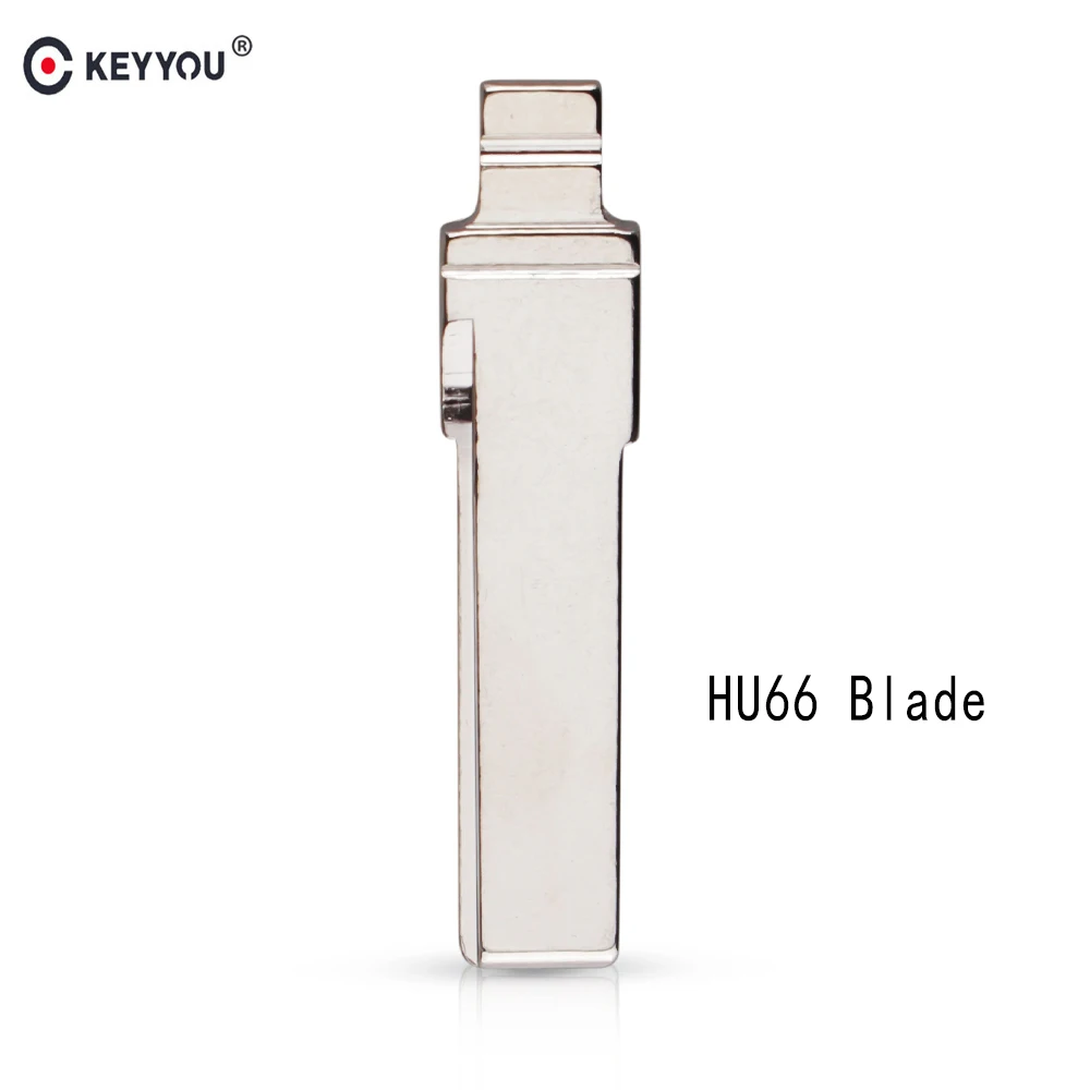 

KEYYOU Replacement Metal Blank Uncut Flip KD Remote Key Blade Type #89 For Audi A6L Original Blade HU66 Blade