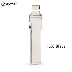 KEYYOU Replacement Metal Blank Uncut Flip KD Remote Key Blade Type #89 For Audi A6L Original Blade HU66 Blade