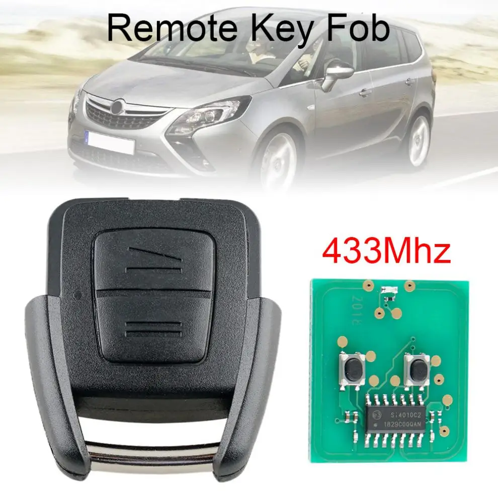 

2 Buttons emote Car Key Replacement 433Mhz Remote Car key with ID40 Chip Fit for Vauxhall Opel Astra Zafira Frontera Vectra