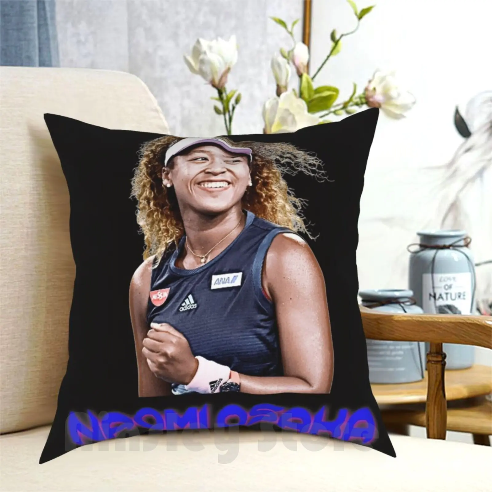 Naomi Pillow Case Printed Home Soft DIY Pillow cover Naomi Australian Open 2020 Tennis Tennis Player Forehand Sports