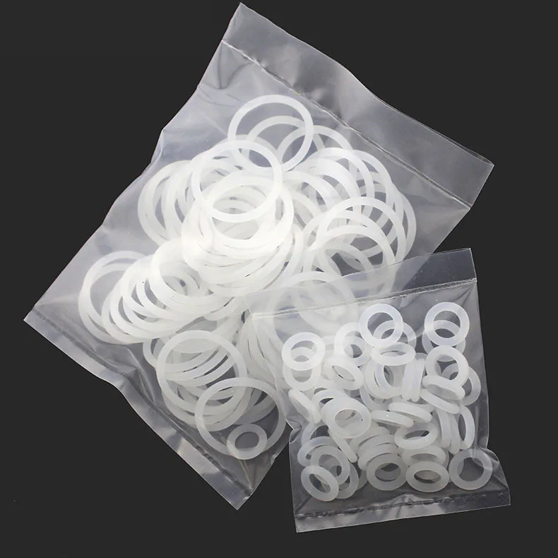 1mm, 2mm, 3mm thick, waterproof, gas and oil proof, white silica gel 0-ring, wholesale 20Pcs