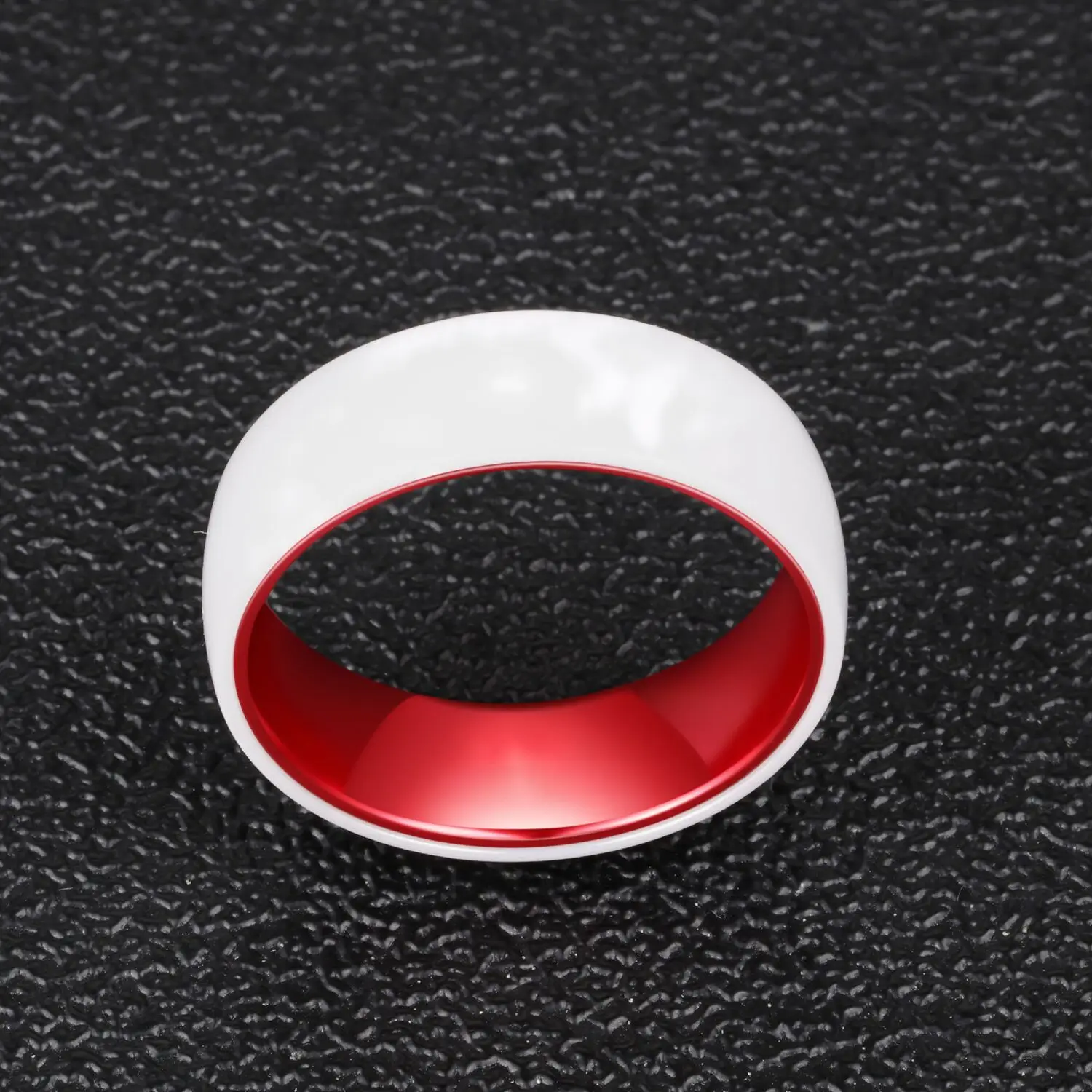 Niche ceramic ring，8mm Red/ orange/ blue /purple/ green embedded alumina lovers  ceramic ring