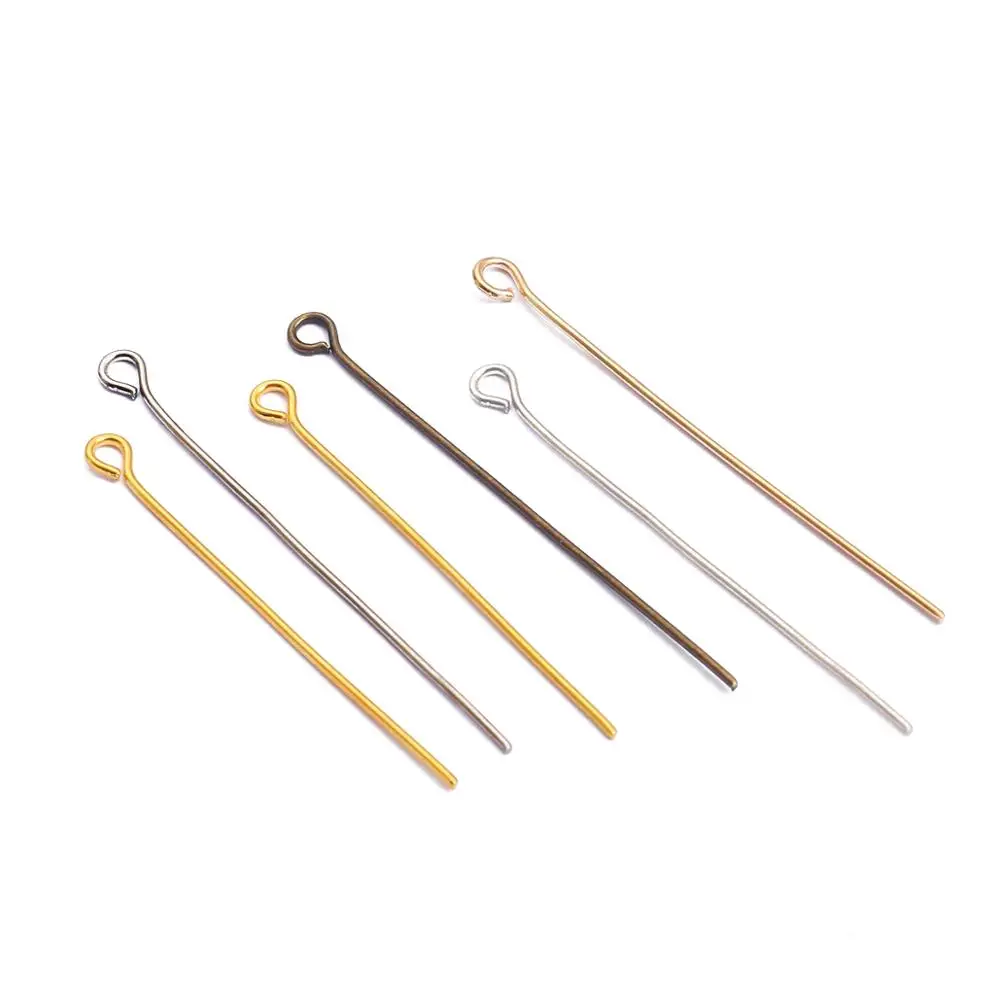 200pcs Gold Silver Color Eye Head Pins 16 20 24 30 40 45 50mm Eye Pins Headpins For Diy Jewelry Making Accessories Supplies