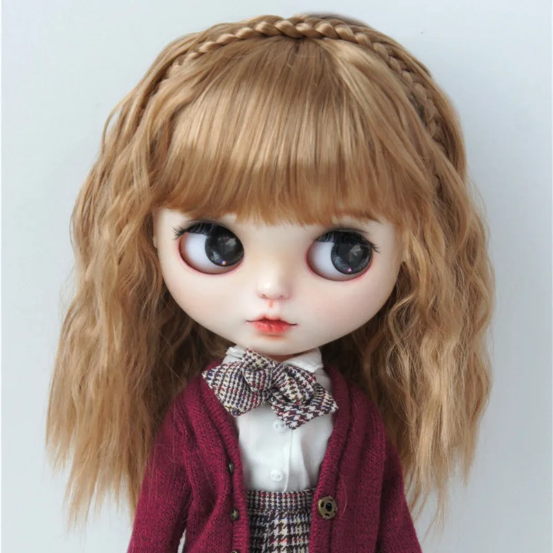 Jusuns wigs  JD633 9-10inch  10-11inch Princess Curl with Lovely braiding  band  Synthetic mohair BJD wig  Blythes accessories