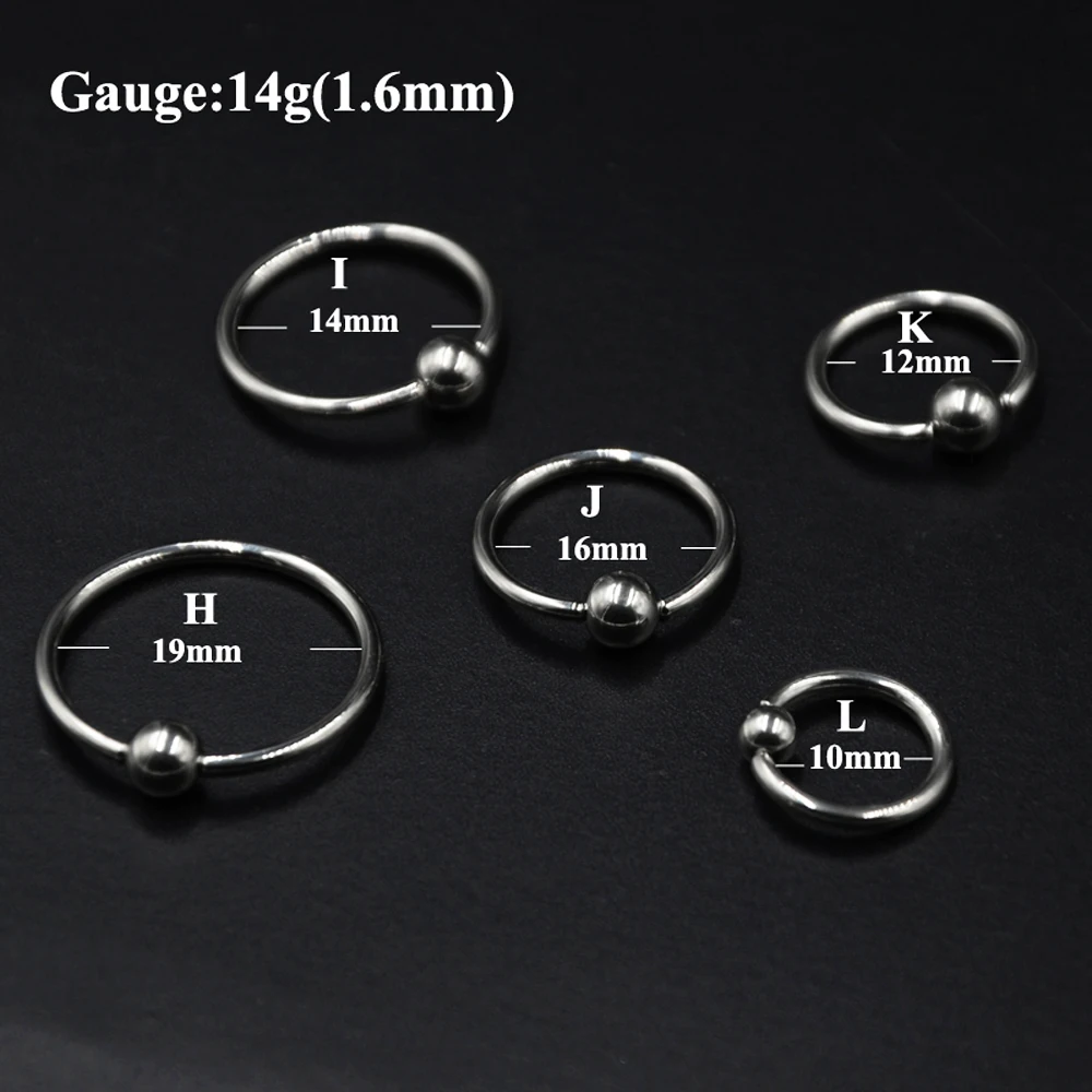 Surgical Steel Captive Bead Lip Rings for Piercing