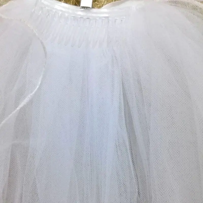 Handmade Double Layer Flower Girls Wedding Veils Bowknot Costume