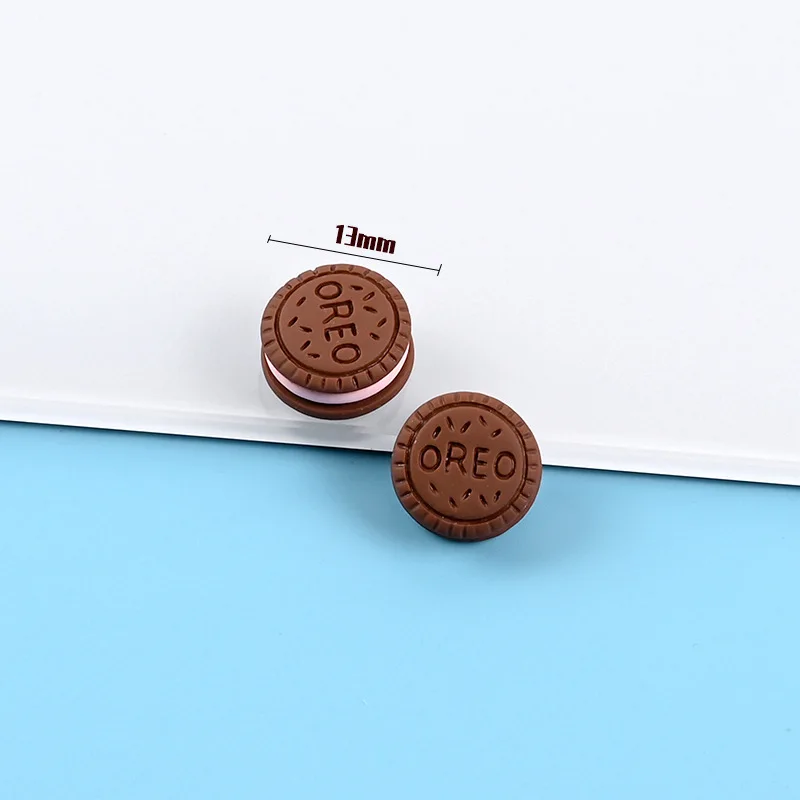 18pcs/Lot Mini Resin Choco Cookies Flatback Cabochon Miniature Pattern Applique Ornament Craft DIY Scrapbook Earring Accessories