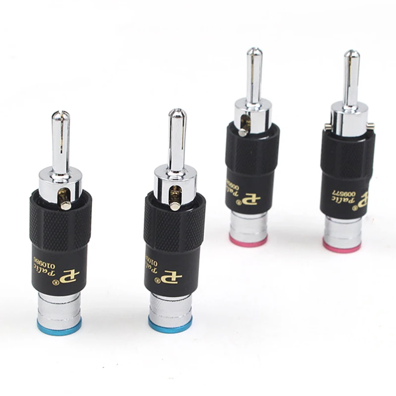 4 قطعة HIFI Palic النحاس الفضة مطلي الموز ذكر جاك مكبر صوت التوصيل قفل برغي 9 مللي متر لتقوم بها بنفسك كابلات الموصلات