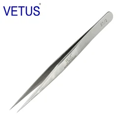 VETUS ST-12 ( 135mm ) High Precision Tweezers Stainless Steel Non-magnetic Acid-proof Pincers  Eyelashes Beauty Manicure Tools