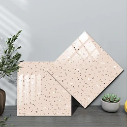 10pcs/set Light Pink Marble Texture Tile Sticker Bathroom Living Room Decor Wall Stickers Self-adhesive Waterproof PVC Wallpaper